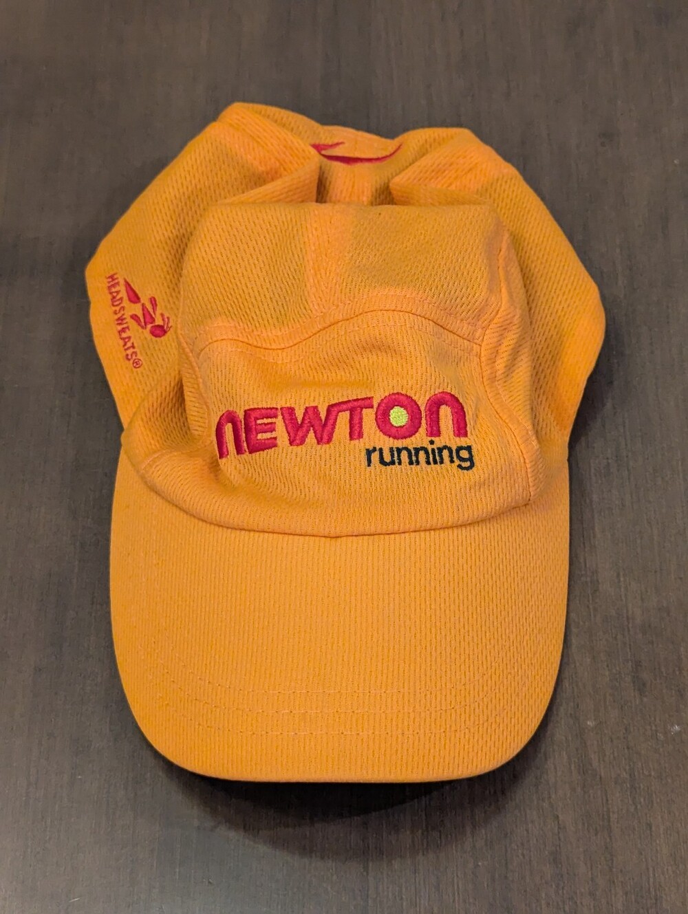 Newton Running Headsweats Hi Vis Orange Running Race Hat Coolmax Adjustable